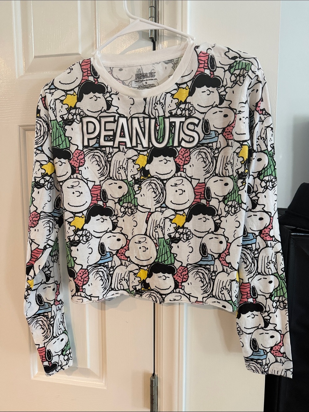Peanuts Kids' Long-Sleeve Graphic Top - White with Multicolor Characters
